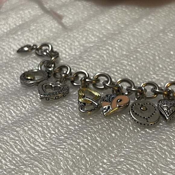 Brighton Power of Pink Breast Cancer Charm Bracelet Watch Silver Gold + Bag💞 - Picture 7 of 17